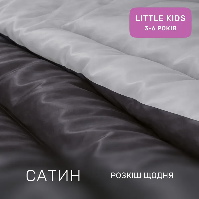 Комплект постельного белья Сатин LITTLE KIDS Smoke 0251+0240 - 1