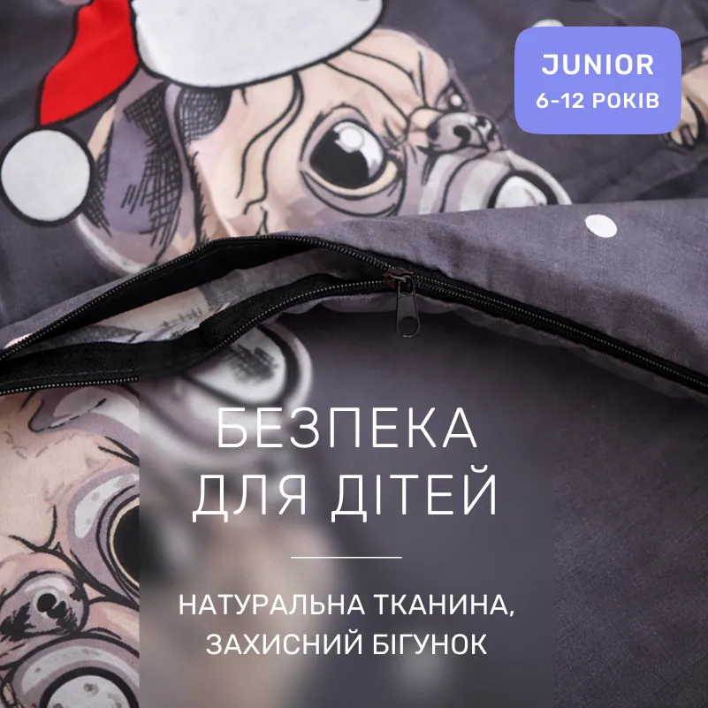 Комплект постельного белья Ranforce Elite JUNIOR 17-0598 New Year's pug - 2