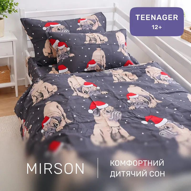 Комплект постельного белья Ranforce Elite TEENAGER 17-0598 New Year's pug - 3