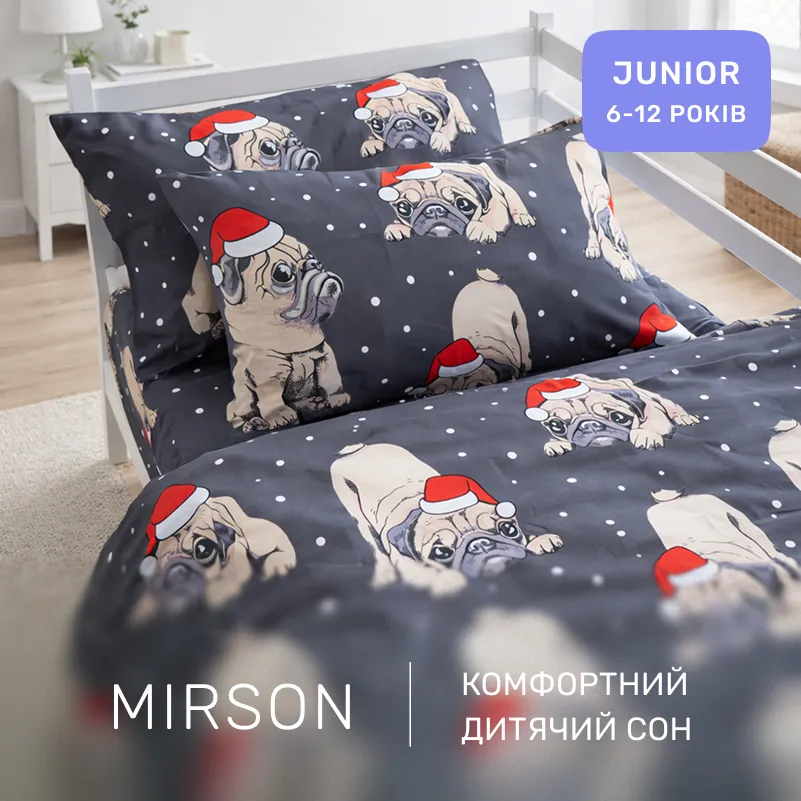 Комплект постельного белья Ranforce Elite JUNIOR 17-0598 New Year's pug - 3