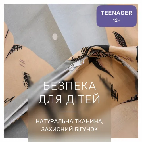 Комплект постельного белья Ranforce Elite TEENAGER 17-0599 New Year's pug Grey - 3