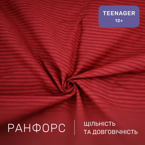 Комплект постельного белья Ranforce Elite TEENAGER 17-0608 Stripe Red - 2