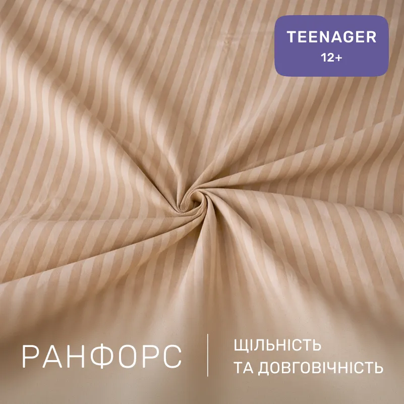 Комплект постельного белья Ranforce Elite TEENAGER 17-0610 Stripe Light Brown - 1
