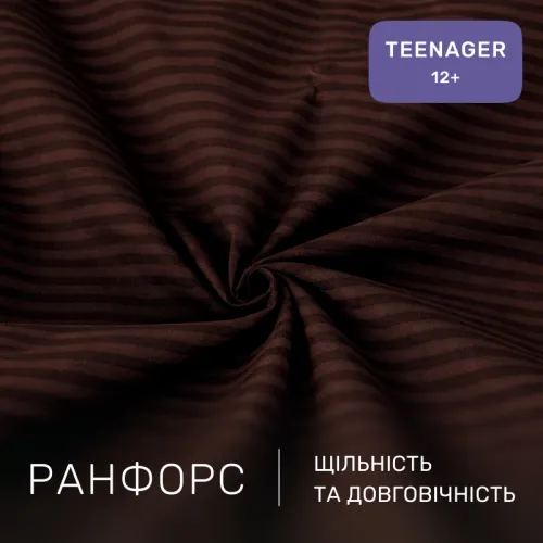 Комплект постельного белья Ranforce Elite TEENAGER 17-0617 Stripe Brown - 2