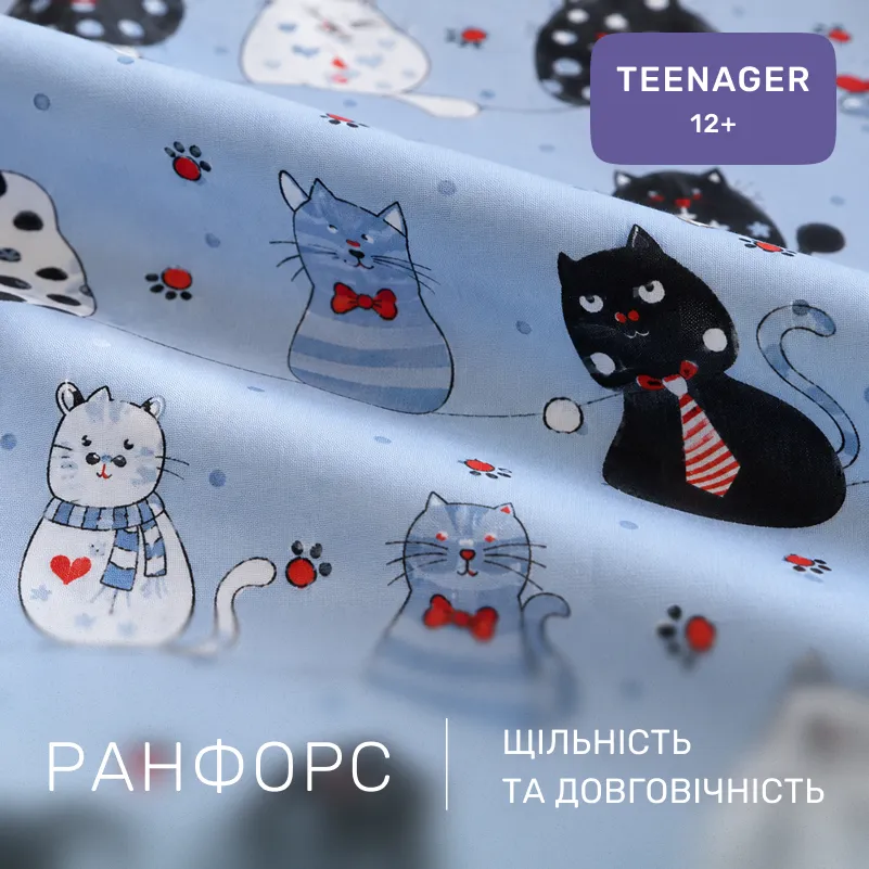 Комплект постельного белья Ranforce Elite TEENAGER 17-0671 With Love, Cats - 1