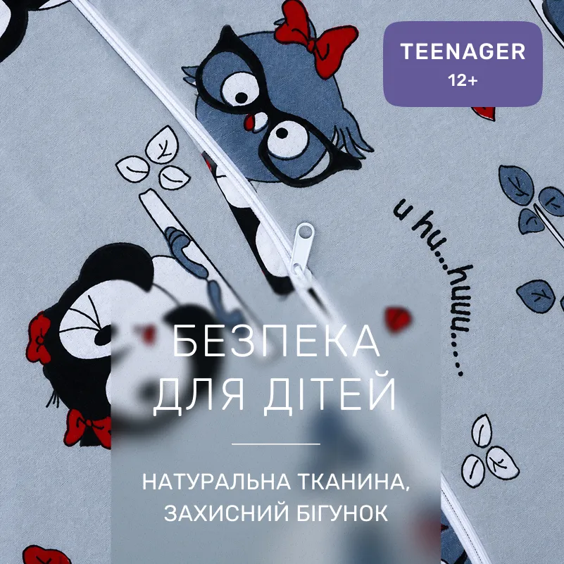 Комплект постільної білизни Ranforce Elite TEENAGER 17-0672 Silver Owlets - 2