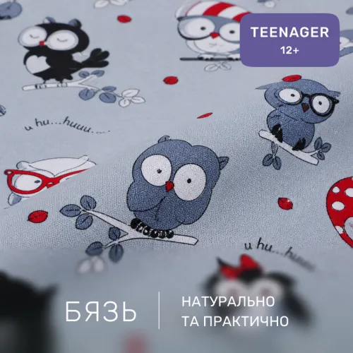 Комплект постельного белья Бязь TEENAGER 17-0672 Silver Owlets - 2