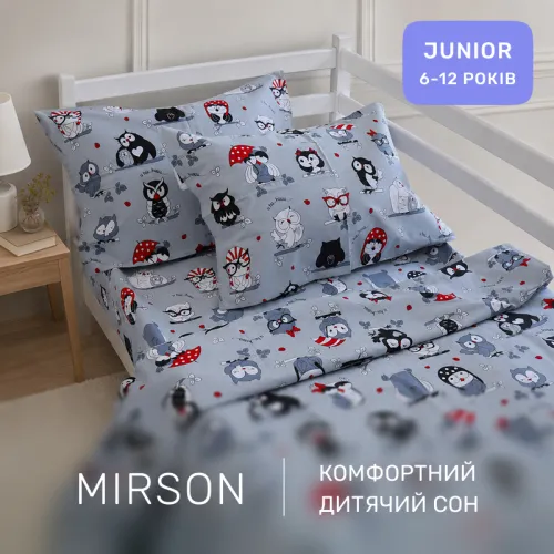 Комплект постільної білизни Ranforce Elite JUNIOR 17-0672 Silver Owlets - 4