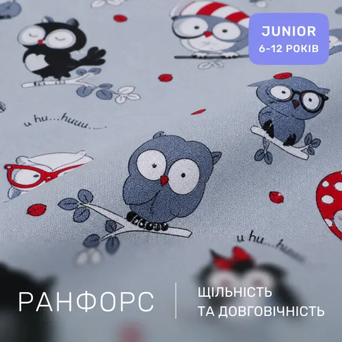 Комплект постільної білизни Ranforce Elite JUNIOR 17-0672 Silver Owlets - 2