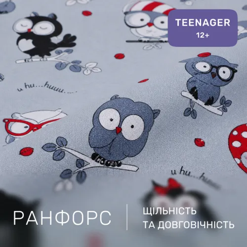 Комплект постельного белья Ranforce Elite TEENAGER 17-0672 Silver Owlets - 2