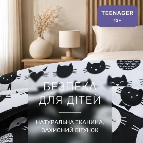 Комплект постільної білизни Ranforce Elite TEENAGER 17-0673 Monochrome Meows - 3