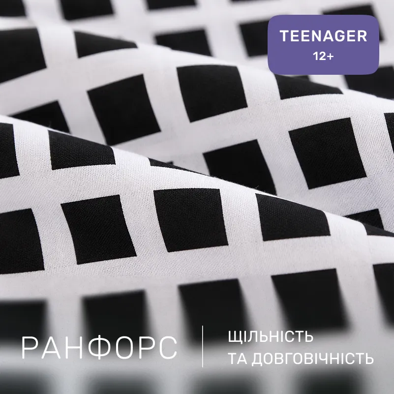Комплект постільної білизни Ranforce Elite TEENAGER 17-0748 Circles in Checks - 1