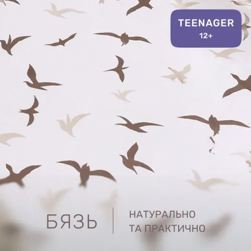 Комплект постельного белья Бязь TEENAGER 17-0826 Flying birds brown - 2