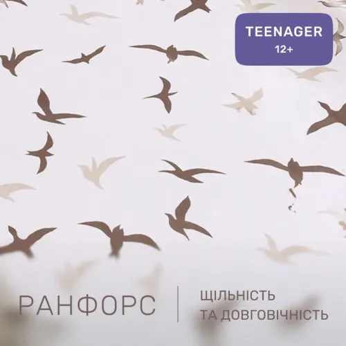 Комплект постельного белья Ranforce Elite TEENAGER 17-0826 Flying birds brown - 2