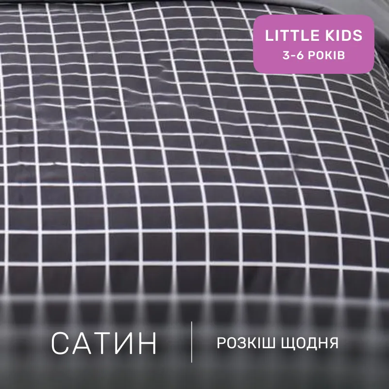 Комплект постельного белья Сатин LITTLE KIDS 22-1372 Silver Checkered - 1