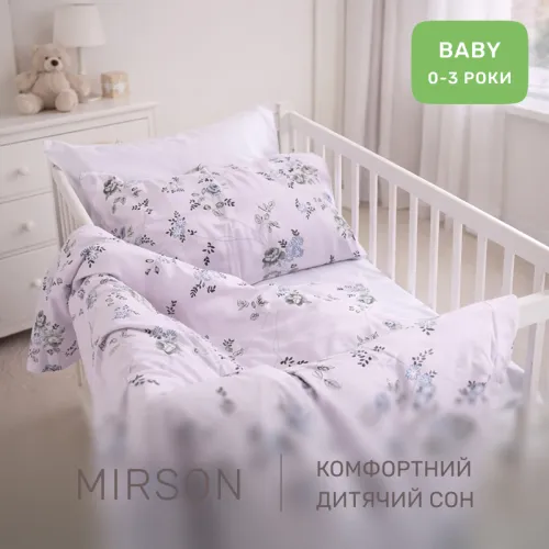 Комплект постельного белья Сатин BABY 22-1377 Flowers on Snow - 4