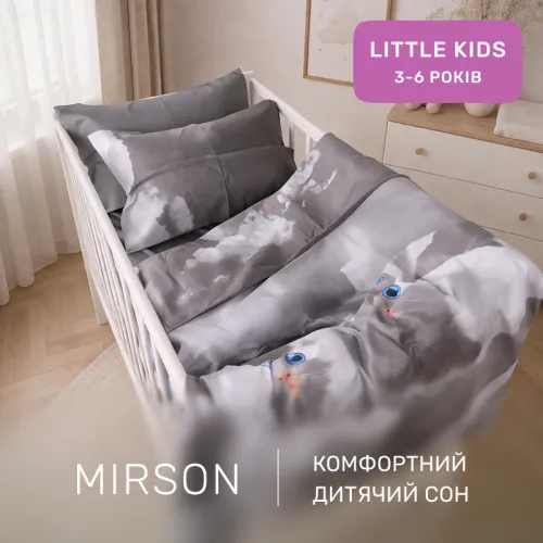 Комплект постельного белья Сатин LITTLE KIDS Kids Time 22-1402 Silvery Cats - 4