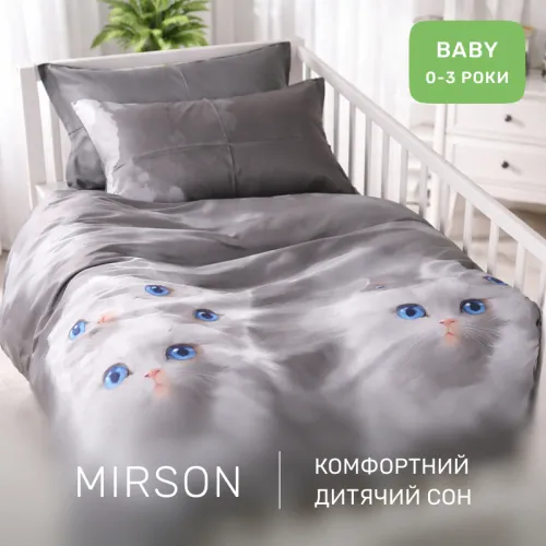 Комплект постельного белья Сатин BABY Kids Time 22-1402 Silvery Cats - 4