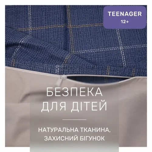 Комплект постельного белья Сатин TEENAGER 22-1434 Graphite Check - 3