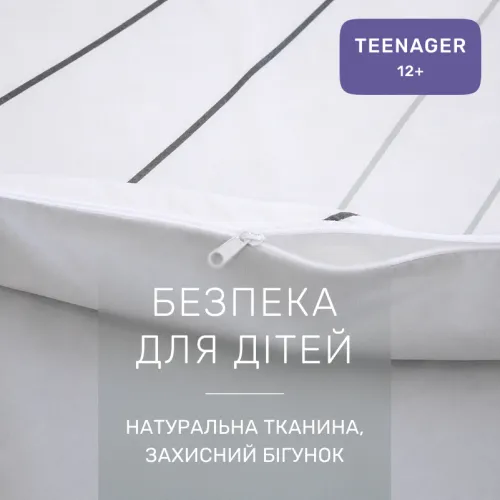 Комплект постельного белья Сатин TEENAGER 22-1436 Gray Line - 3