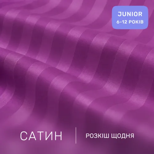 Комплект постельного белья Сатин JUNIOR Satin Stripe 30-0009 Purple - 2