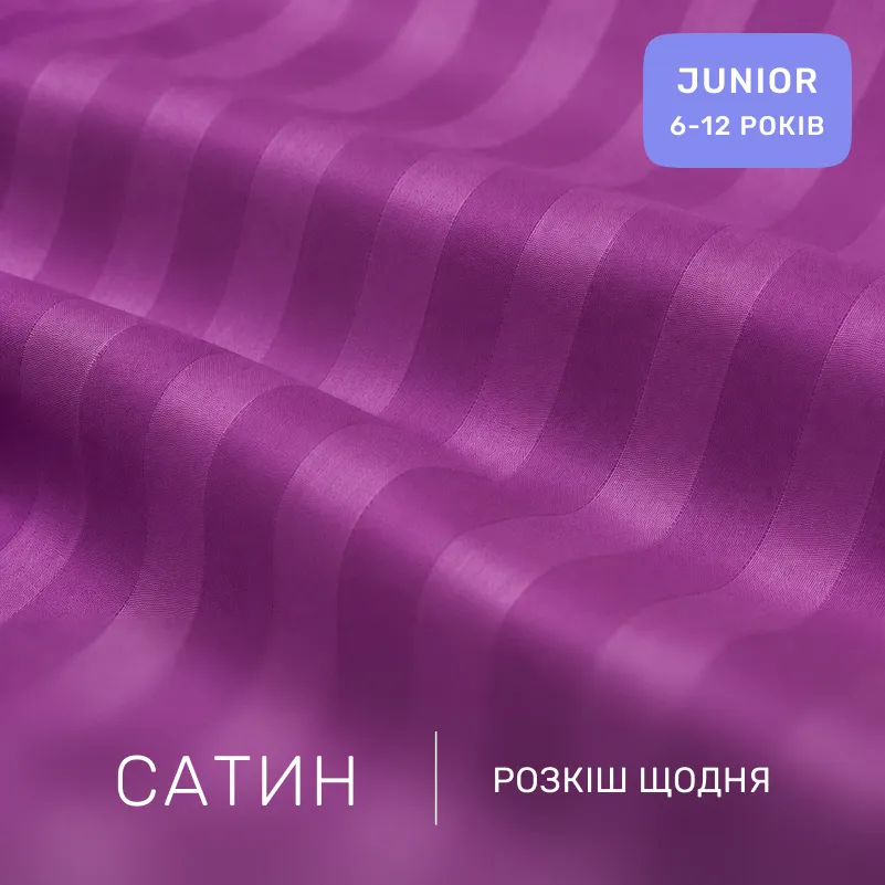 Комплект постельного белья Сатин JUNIOR Satin Stripe 30-0009 Purple - 1