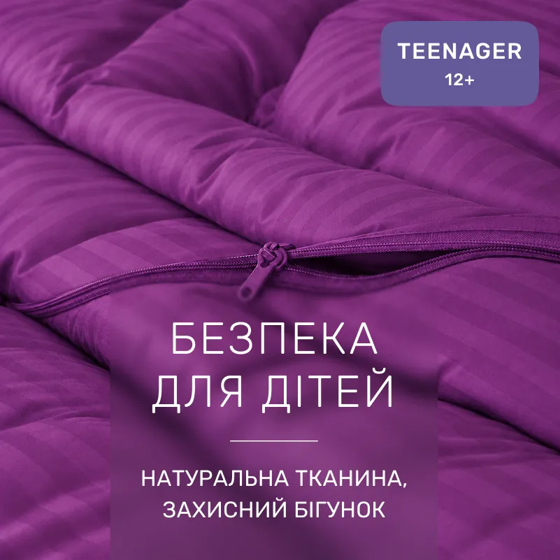 Комплект постельного белья Сатин TEENAGER Satin Stripe 30-0009 Purple - 2