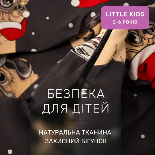 Комплект постельного белья  Бязь LITTLE KIDS 17-0598 New Year's pug - 3