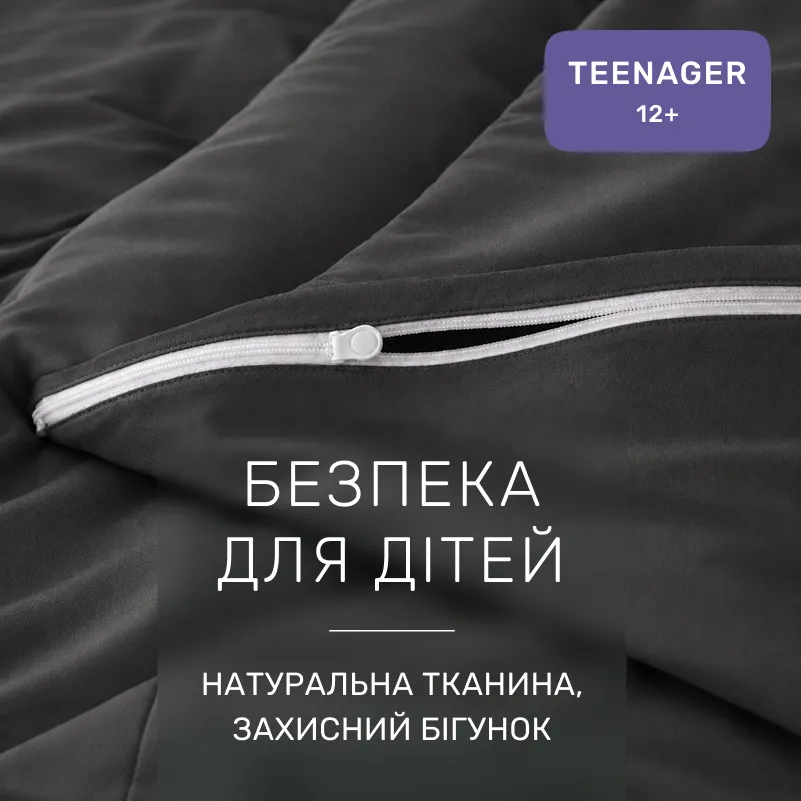 Комплект постельного белья Сатин TEENAGER Satin Light Pro 10-005 Dark Gray - 2