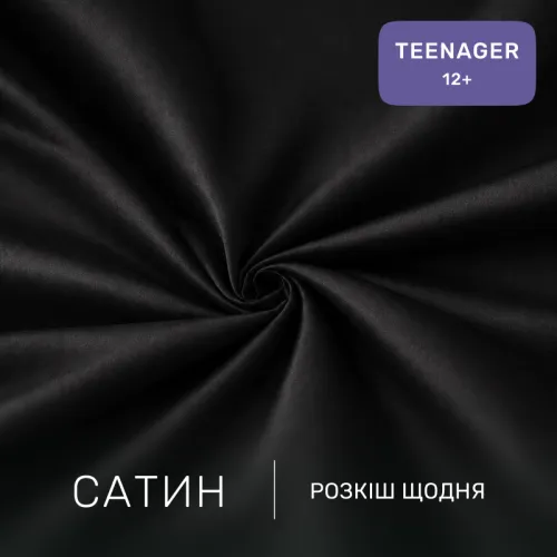 Комплект постільної білизни Сатин TEENAGER Satin Light Pro 10-006 Black - 2