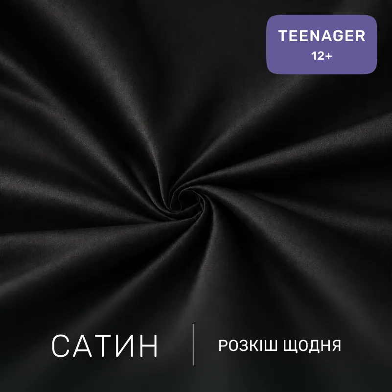 Комплект постельного белья Сатин TEENAGER Satin Light Pro 10-006 Black - 1