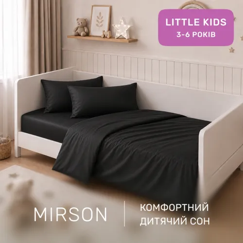 Комплект постільної білизни Сатин LITTLE KIDS Satin Light Pro 10-006 Black - 4