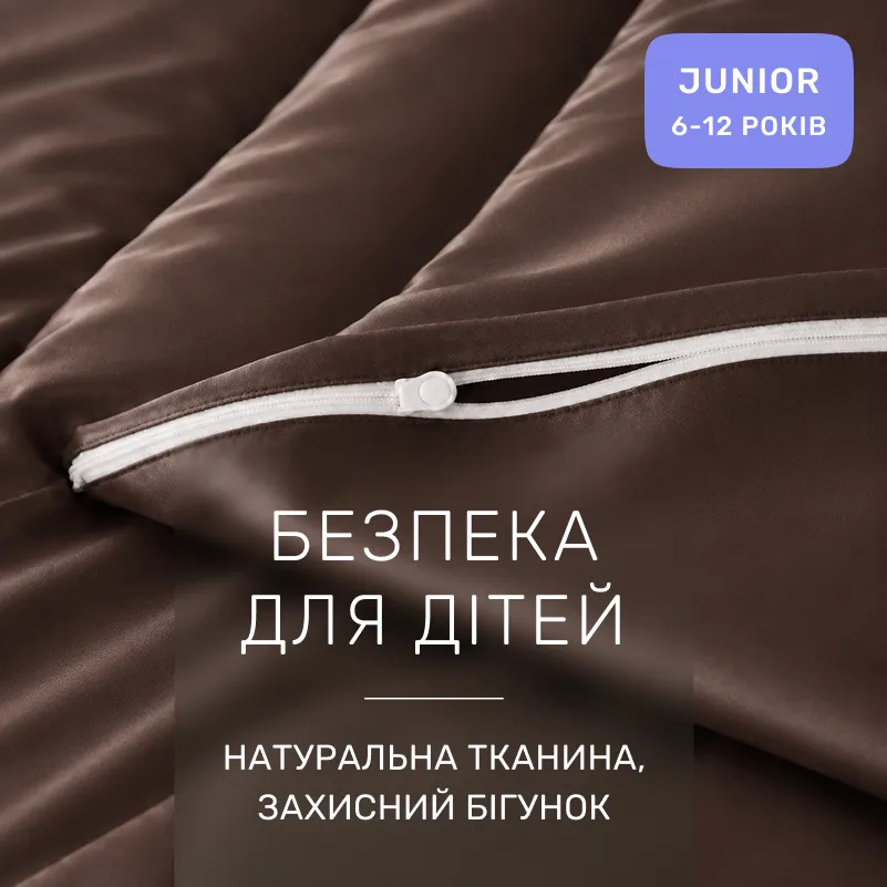 Комплект постільної білизни Сатин JUNIOR Satin Light Pro 10-010 Brown - 2