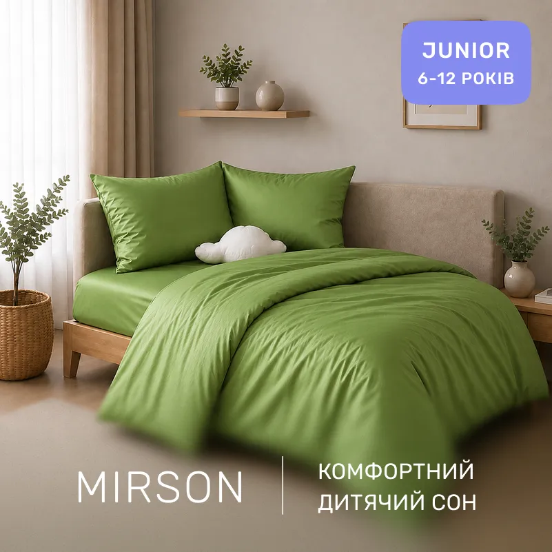 Комплект постільної білизни Сатин JUNIOR Satin Light Pro 10-013 Lettuce - 3
