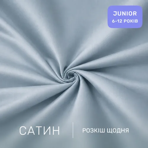Комплект постільної білизни Сатин JUNIOR Satin Light Pro 10-019 Gray-blue - 2