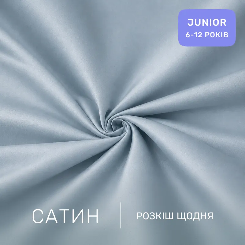 Комплект постільної білизни Сатин JUNIOR Satin Light Pro 10-019 Gray-blue - 1