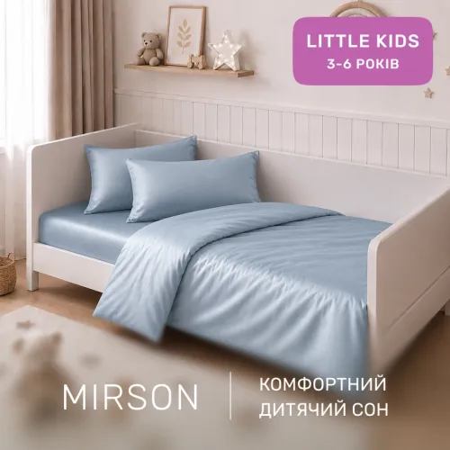 Комплект постільної білизни Сатин LITTLE KIDS Satin Light Pro 10-019 Gray-blue - 4