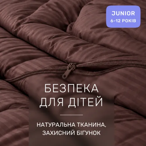 Комплект постельного белья Сатин JUNIOR Satin Stripe 30-0006 Dark Brown - 3