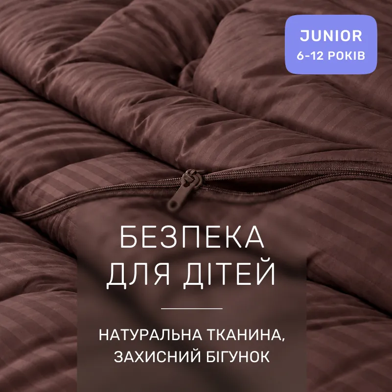 Комплект постільної білизни Сатин JUNIOR Satin Stripe 30-0006 Dark Brown - 2