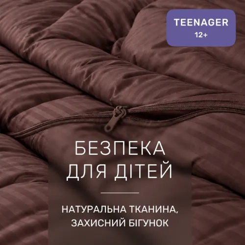 Комплект постільної білизни Сатин TEENAGER Satin Stripe 30-0006 Dark Brown - 3