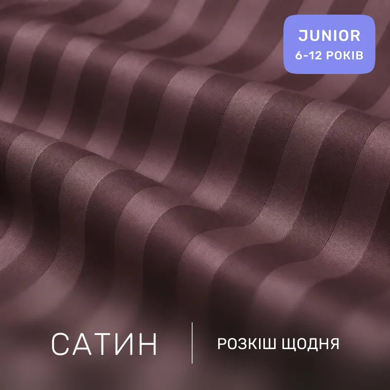  Комплект постельного белья Сатин JUNIOR Satin Stripe 30-0008 Smoky Pink - 1