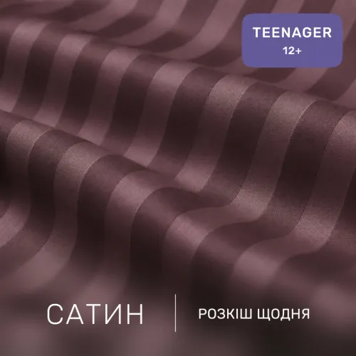 Комплект постельного белья Сатин TEENAGER Satin Stripe 30-0008 Smoky Pink - 2