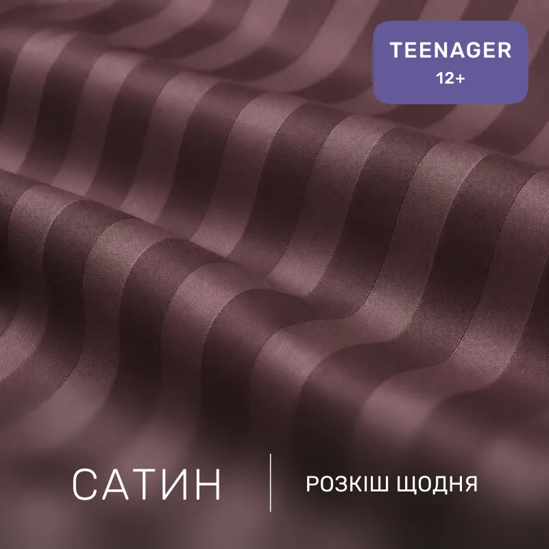 Комплект постельного белья Сатин TEENAGER Satin Stripe 30-0008 Smoky Pink - 1
