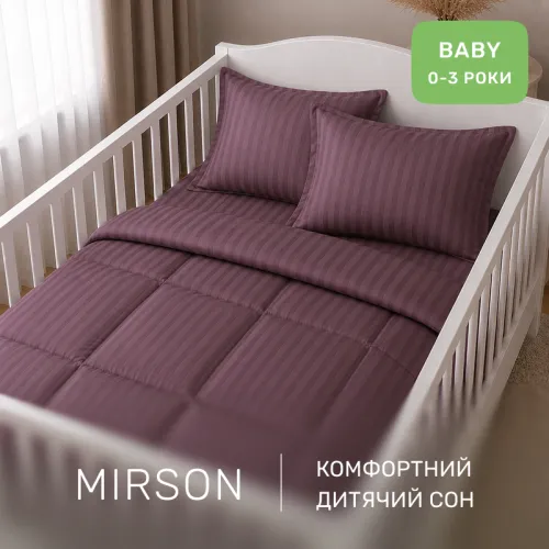 Комплект постельного белья Сатин BABY Satin Stripe 30-0008 Smoky Pink - 4