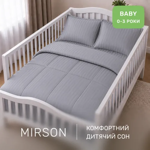 Комплект постельного белья Сатин BABY Satin Stripe 30-0010 + 30-0001 Widad - 4