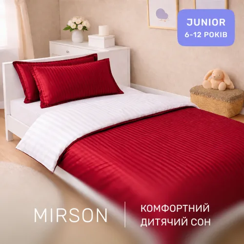 Комплект постельного белья Сатин JUNIOR Satin Stripe 30-0018 + 30-0001 Feinarina - 4