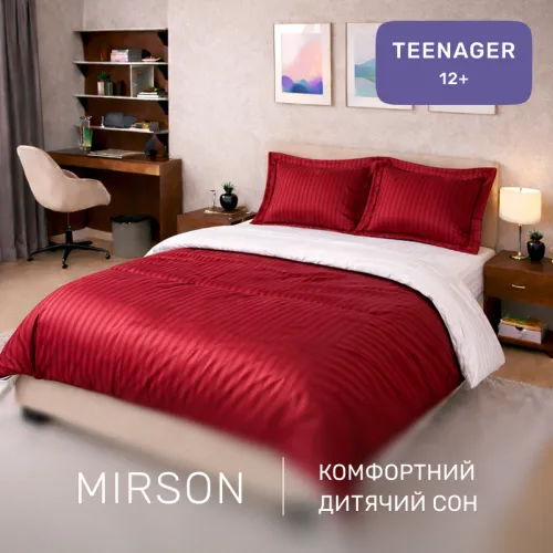 Комплект постельного белья Сатин TEENAGER Satin Stripe 30-0018 + 30-0001 Feinarina - 4