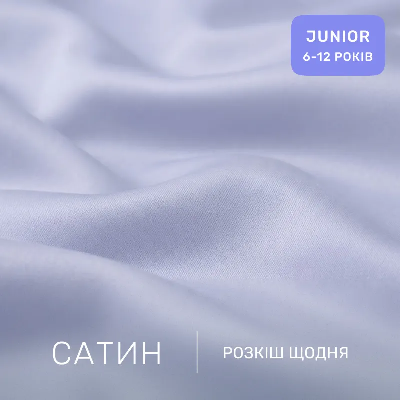 Комплект постільної білизни Сатин JUNIOR 0843 Grey Blue - 1