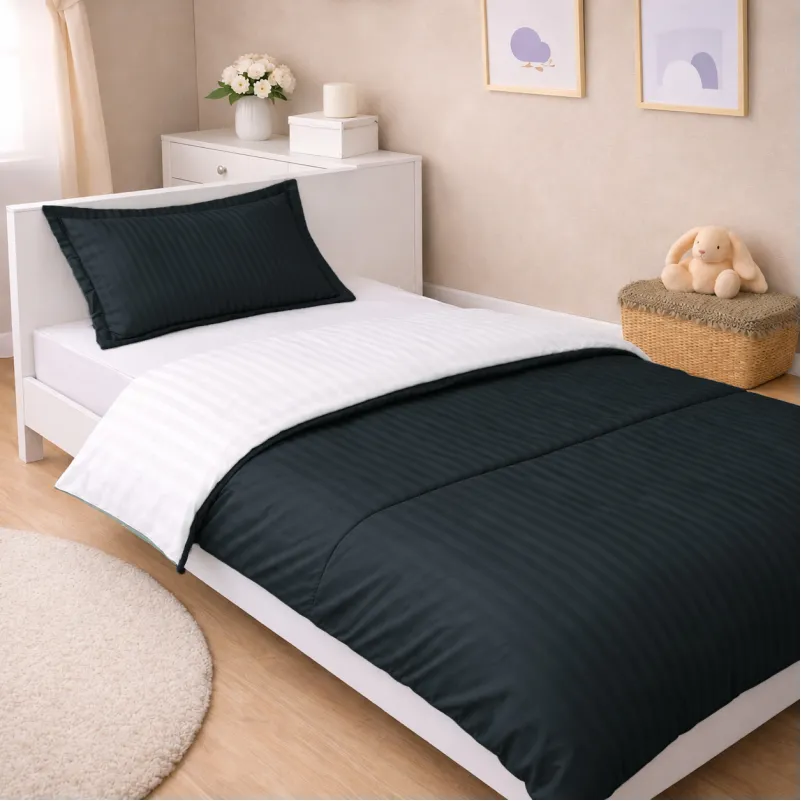 Комплект постельного белья Сатин JUNIOR Satin Stripe 30-0021 + 30-0001 Atanelly