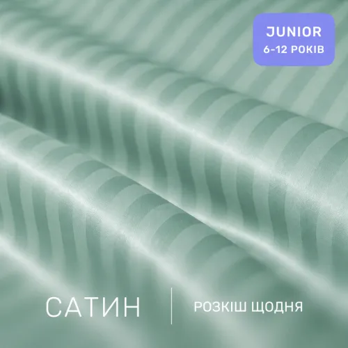 Комплект постельного белья Сатин JUNIOR Satin Stripe 30-0013 Azure - 2